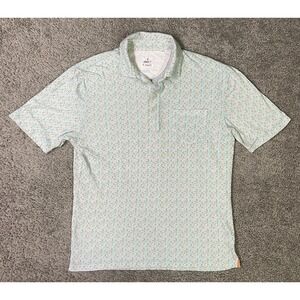 JOHNNIE-O‎ Hangin Out Golf Polo Men's M  Orange Blue Green Fluer EUC